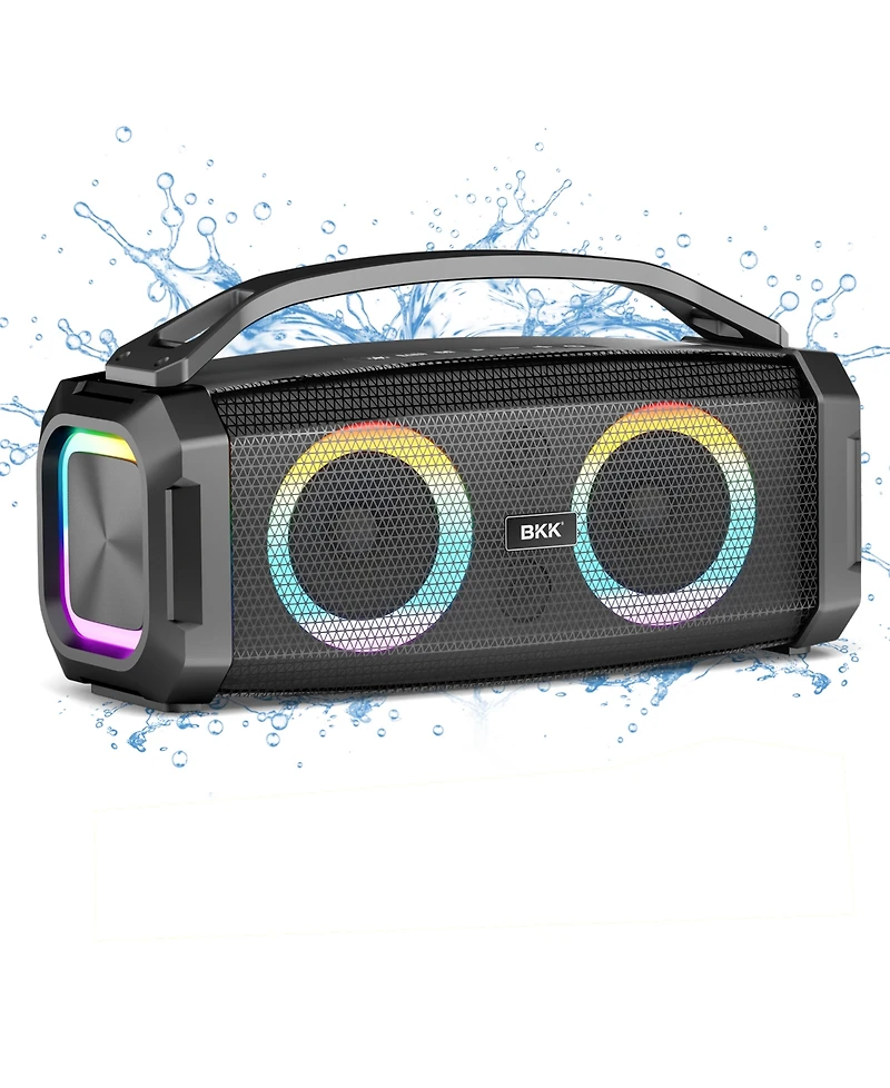 Sugift Portable Bluetooth Speaker with Subwoofer, Mic & Party Lights