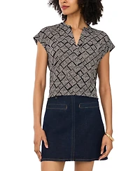 Vince Camuto Women's Printed Short-Sleeve Top