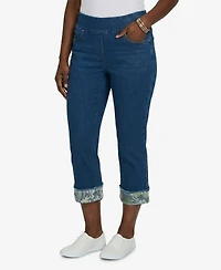 Alfred Dunner Petite Indigo Girls Sequin Embellished Ankle Jeans