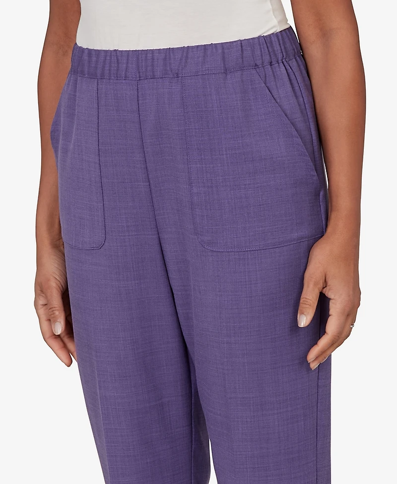 Alfred Dunner Petite Grand Bazaar Textured Pull-On Capris Pants