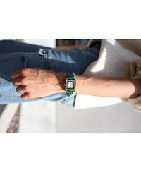 Peugeot Women's Tank Watch with Crystal Bezel Leather Strap