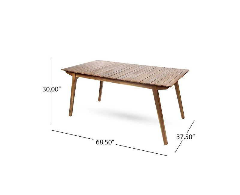 sumyeg Outdoor 69-Inch Solid Wood Dining Table