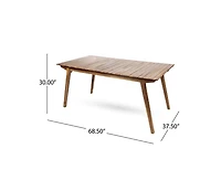 sumyeg Outdoor 69-Inch Solid Wood Dining Table