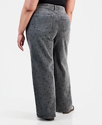 Madden Girl Trendy Plus Ultra High-Rise '90s Polka Dot Jeans