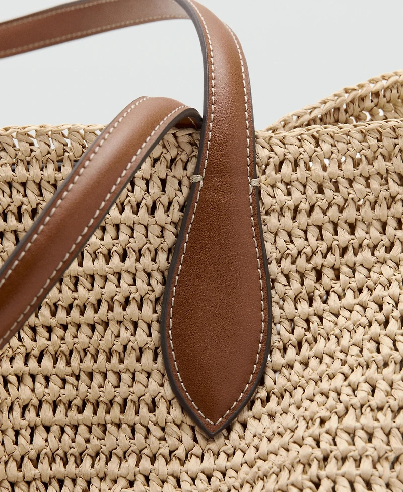 Mango Women's Natural-Fiber Tote Bag