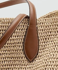 Mango Women's Natural-Fiber Tote Bag