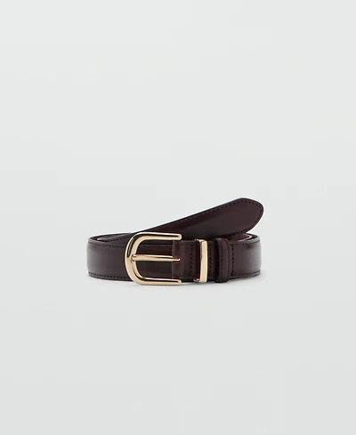 Mango Women's Buckle Leather Belt