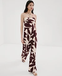 Mango Women's Printed Strapless Jumpsuit
