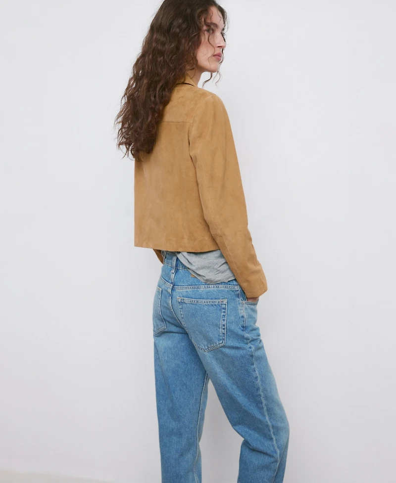 Mango Women's Chest-Pocket Suede Jacket