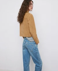 Mango Women's Chest-Pocket Suede Jacket