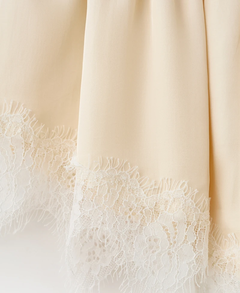 Mango Women's Satin Lace Shorts