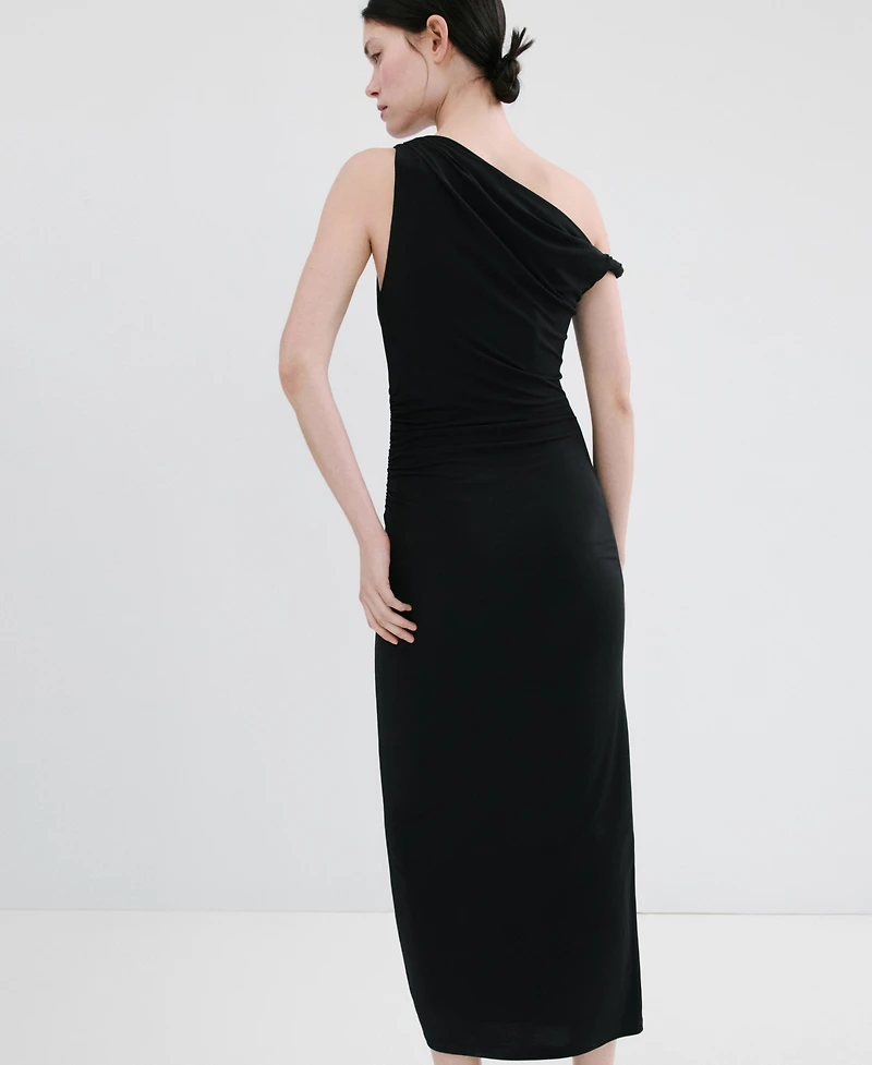 Mango Women's Side Slit Asymmetrical Dress