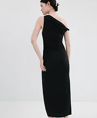 Mango Women's Side Slit Asymmetrical Dress