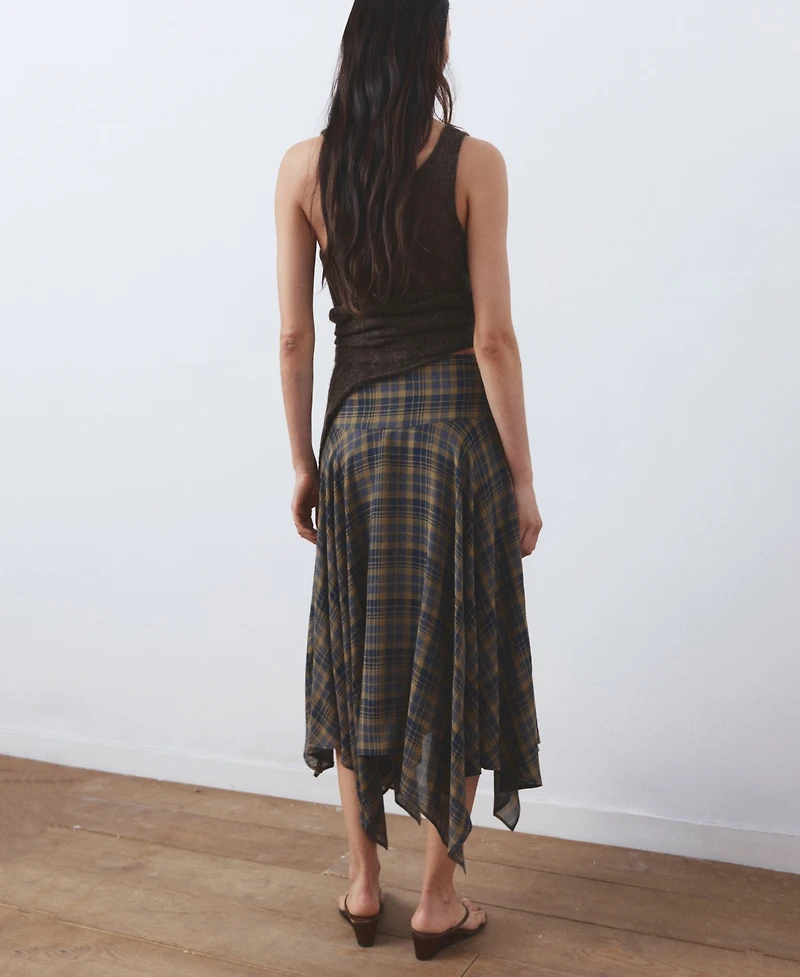 Mango Women's Checked Asymmetric Skirt
