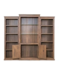 Streamdale Furniture 78.75 Inch 3-Piece Led Display Cabinet with Tempered Glass Shelves