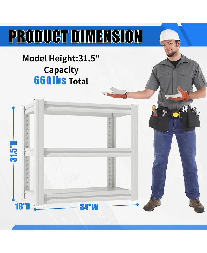 Streamdale Furniture Heavy-Duty 3-Tier Adjustable Metal Aquarium Stand for 20-30 Gallon Tanks