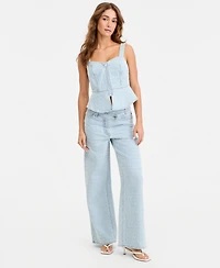 Bar Iii Women's High-Rise Wide-Leg Jeans, Macy's Exclusive