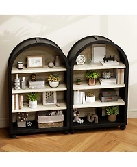 Streamdale Furniture 4-Tier Arched Storage Cabinet with Metal Frame