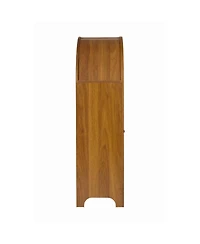 Streamdale Furniture Hand-Carved Solid Wood Arched Storage Cabinet with Open Shelf