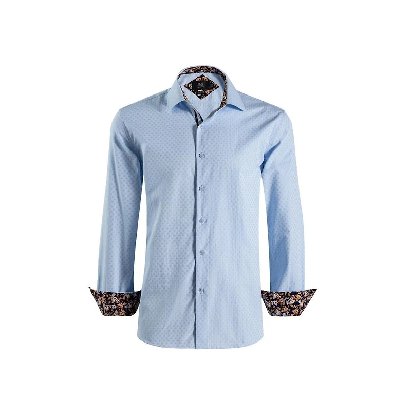 Elie Balleh Men's Slim Fit Jacquard Dot Button-Down Shirt