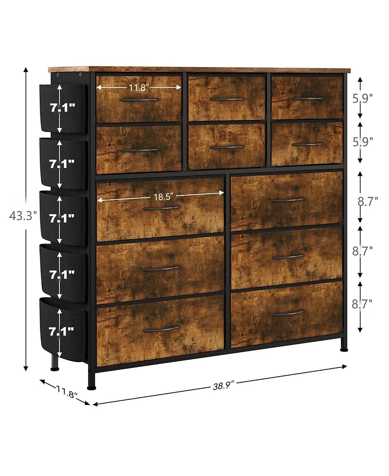 Garvee 12 Drawer Dresser for for Bedroom, Fabric Dressers and Chest of Drawers