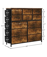 Garvee 12 Drawer Dresser for for Bedroom, Fabric Dressers and Chest of Drawers