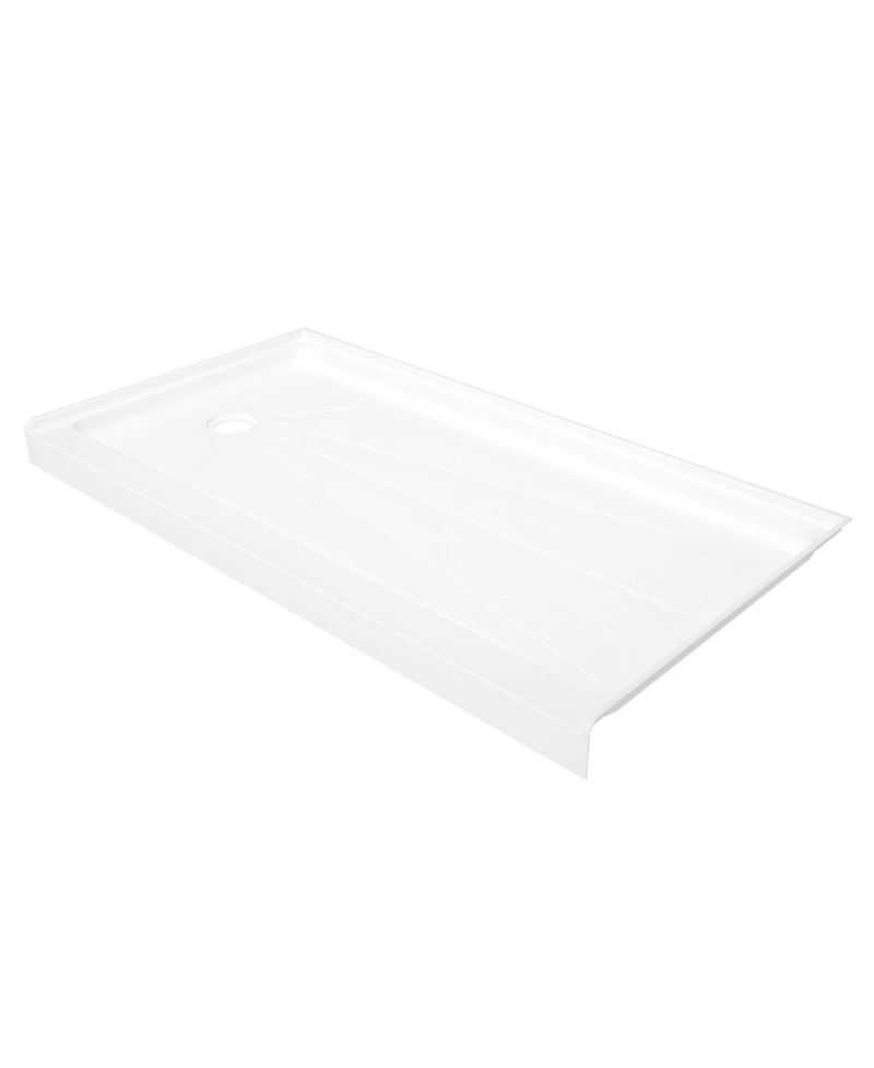 Casainc 60" W x 30" D Acrylic Single Threshold Shower Base, Alcove Pan with Slip-Resistant Surface