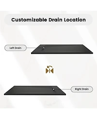 Casainc Wheelchair-Friendly Shower Base with Non-Slip Surface, Reversible Drain