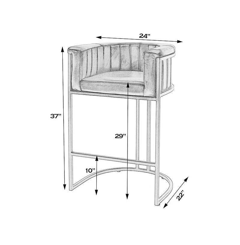Butler Specialty Rockford 29 in. Seat Height Leather Barrel Bar Stool