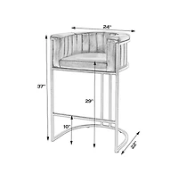 Butler Specialty Rockford 29 in. Seat Height Leather Barrel Bar Stool