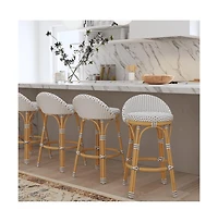 Butler Specialty Inez Seat Height Rattan Low Back Counter Stool