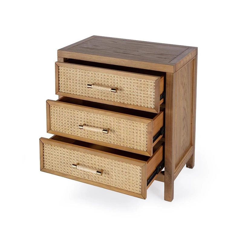 Butler Specialty Mesa Cane and Solid Wood 3 Drawer Chest