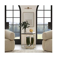 Butler Specialty Stephanik 20.25 in. W Rectangular Marble and Leather Magazine Side Table