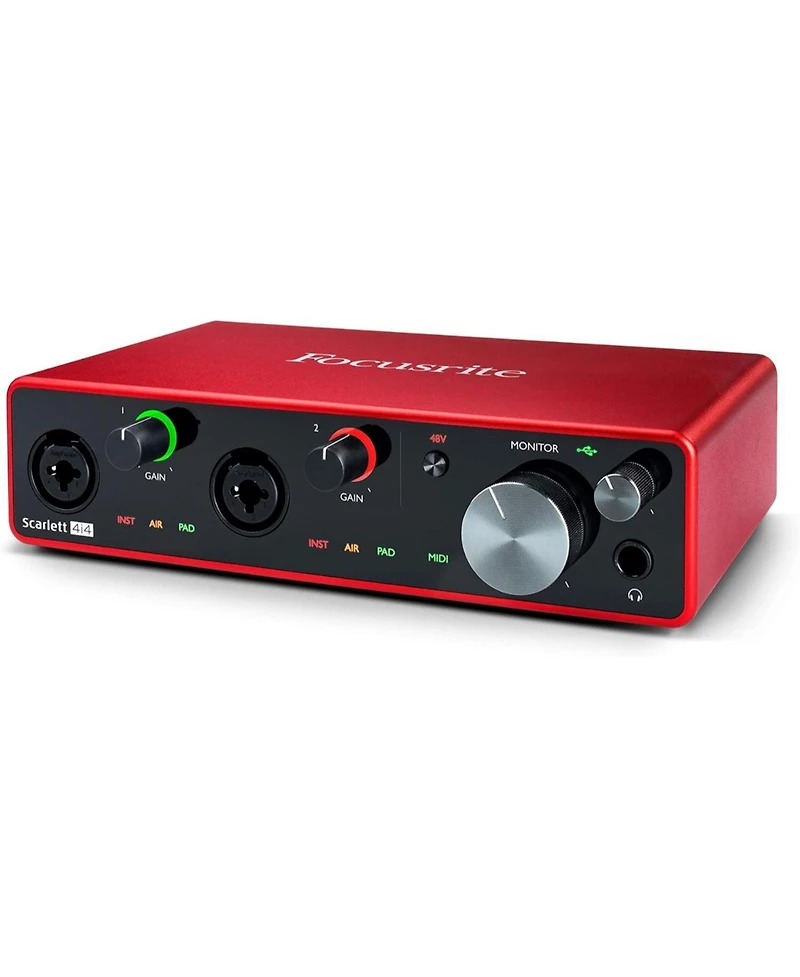Focusrite Scarlett 4i4 4th Gen Usb C Interface Bundle