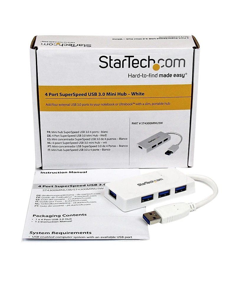 StarTech.com Portable 4 Port SuperSpeed Mini Usb 3.0 Hub