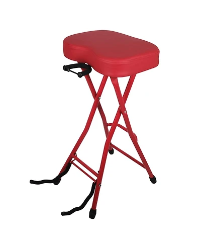 5 Core Guitar Stool 3.15" Padded Chair Foldable Heavy Duty Music Seat Built in Foot Rest Guitar Stand