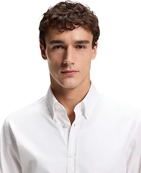 Boss by Hugo Men's Regular-Fit Stretch-Cotton Dobby Shirt
