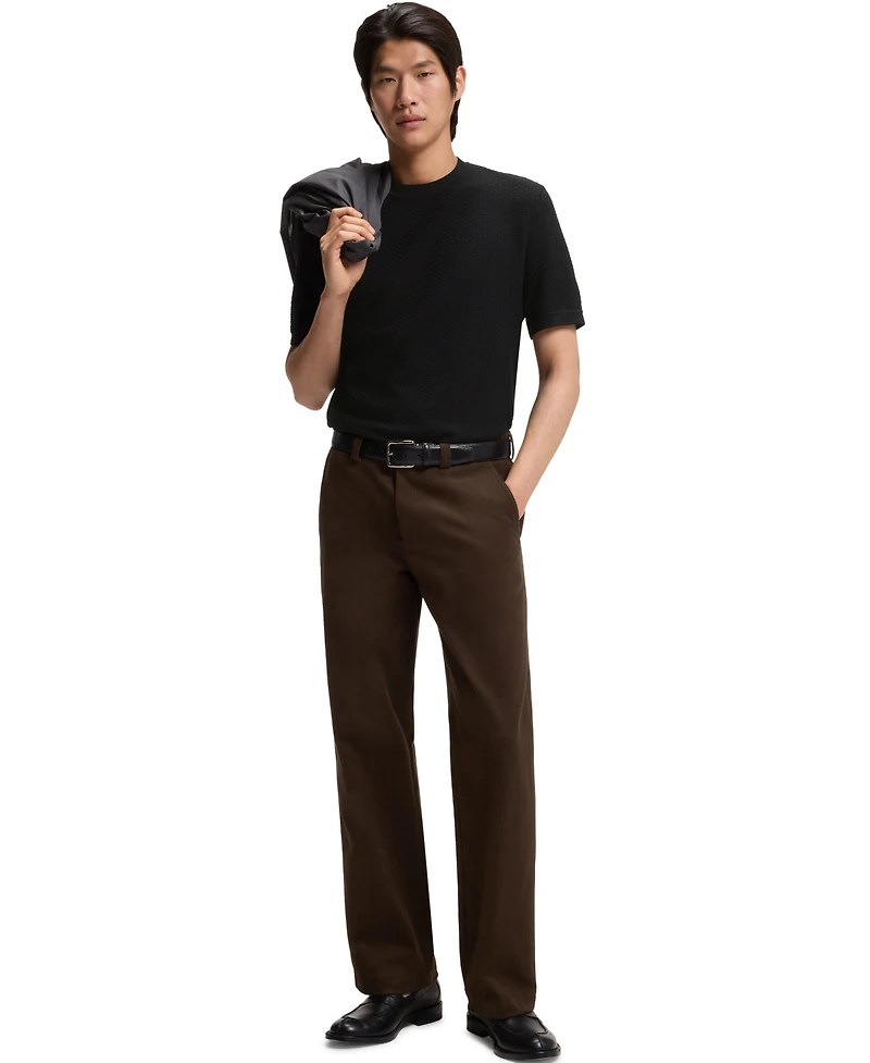 Boss by Hugo Men's Mercerized Cotton Basket Weave T-Shirt