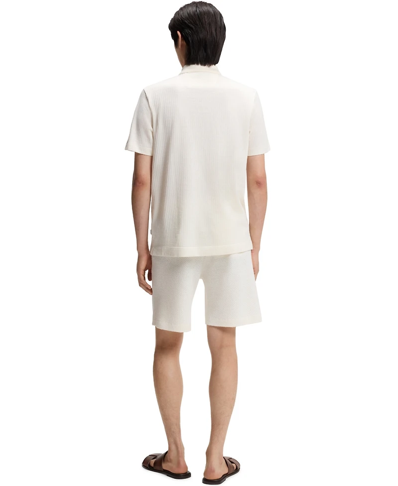 Boss by Hugo Men's Cotton Silk Zip-Neck Polo Shirt