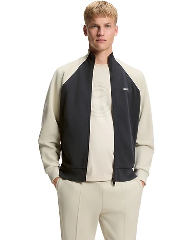 Boss by Hugo Men's Cotton-Blend Contrast Piping Sweatshirt