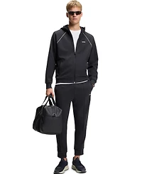 Boss by Hugo Men's Cotton-Blend Zip-Up Piping Detail Hoodie