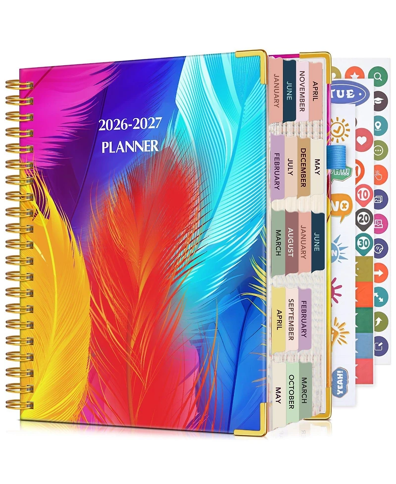 Gnuadz Planner 18 Month Weekly Monthly Daily Spiral Hardcover Agenda Organizer Tabs Calendar Tree 2026-2027