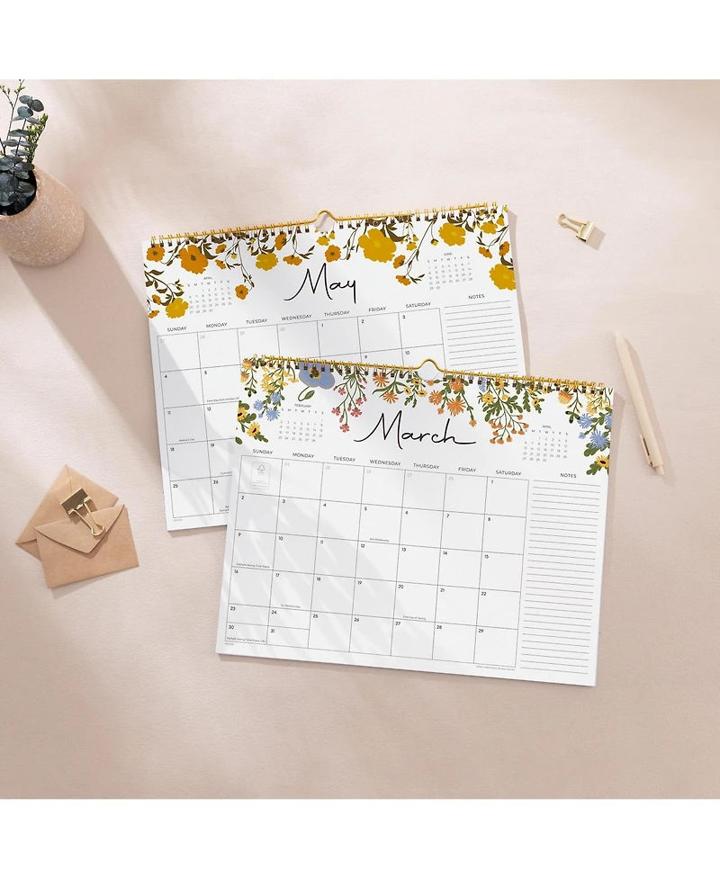 Gnuadz 2026 Wall Calendar 18 Months Floral Twin-wire Binding