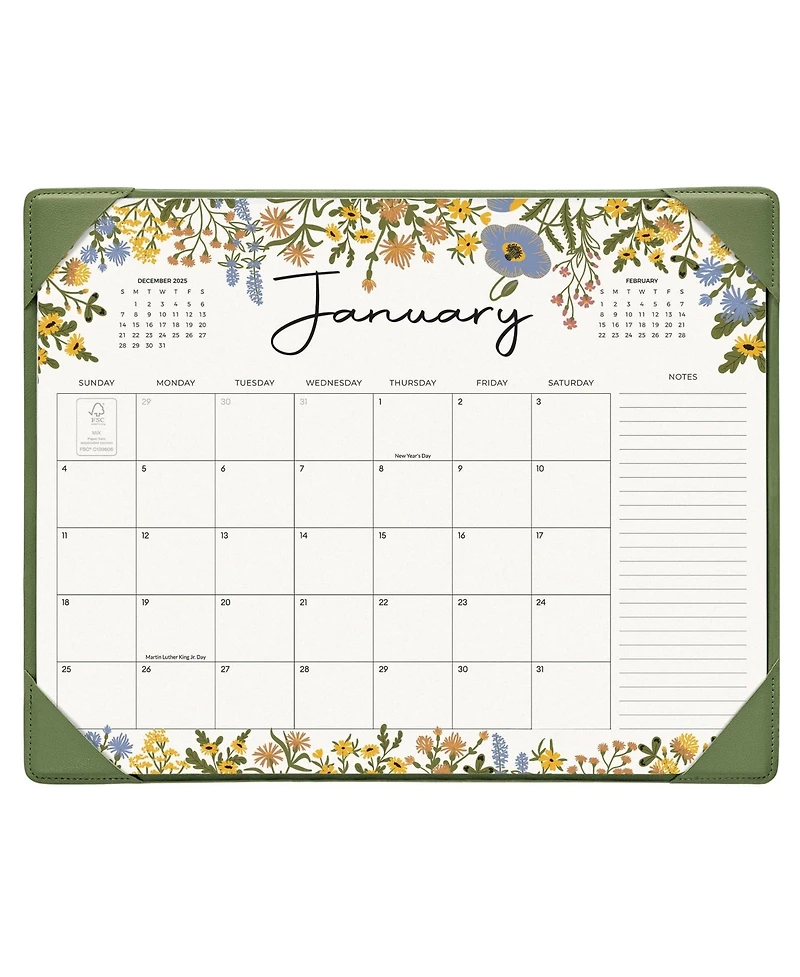 Gnuadz Desk Calendar 2026 Mat Pad Floral Apricot