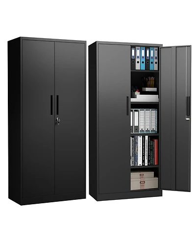 Streamdale Furniture 72 Inch Hight Metal Garage Storage Cabinet, Lockable Steel Tool Cabinet with 4 Shelves