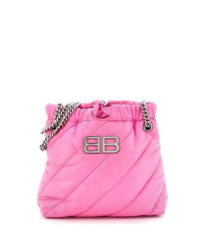 Pre-Owned Balenciaga Xs Crush Chain Tote Quilted Crushed Calfskin