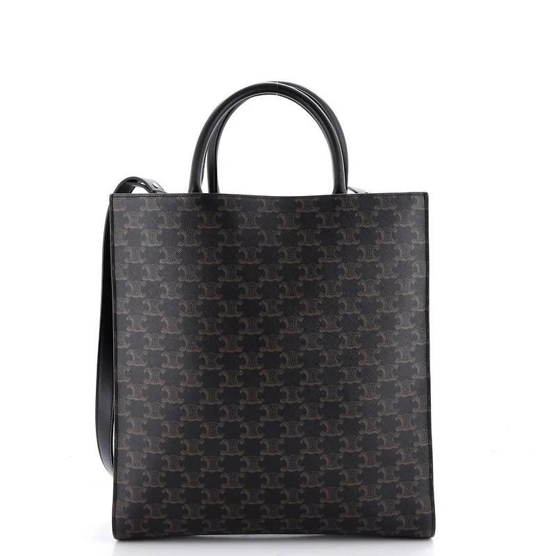 Pre-Owned Celine Medium Vertical Cabas Tote Triomphe Coated Canvas