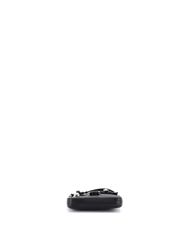 Pre-Owned Fendi Micro Baguette Bag Embellished Leather