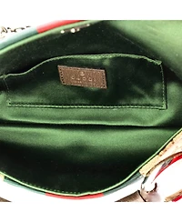 Pre-Owned Gucci Small Horsebit Nm Web Chain Clutch Gg Canvas