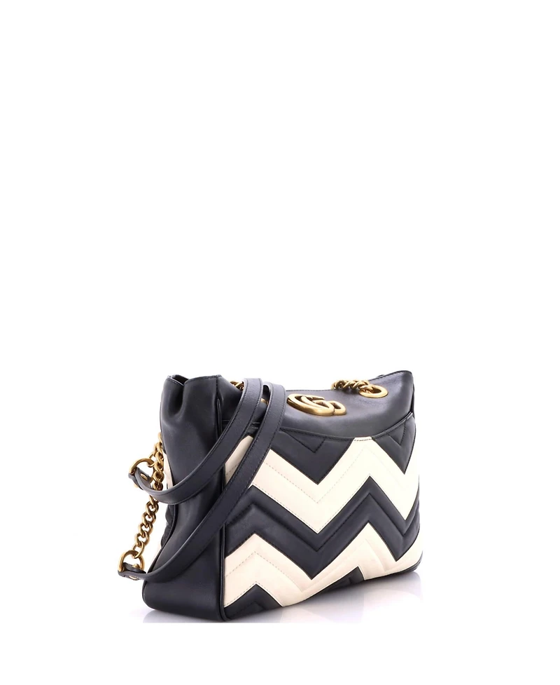 Pre-Owned Gucci Medium Gg Marmont Chain Tote Matelasse Leather